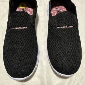 U.S. Polo Assn. Black Mesh Slip-Ons